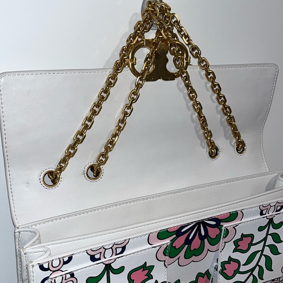 PRICE IS FIRM! Tory Burch Gemini Link Chain Printed Leather Crossbody - Picture 10 of 17